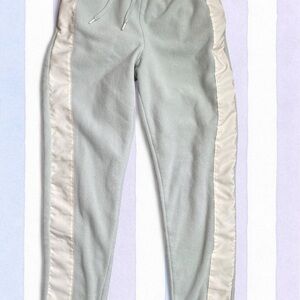 Nike Kids Light Gray mint and yellow fleece Jogger sweatPants size large